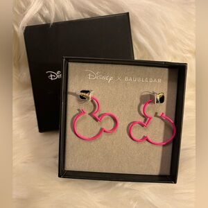 Disney BaubleBar Pink Hoop Minnie Earrings